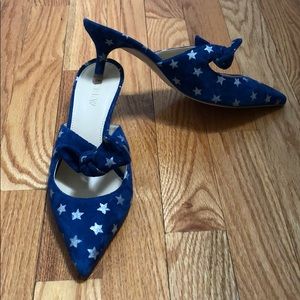 J. Crew Blue Suede Mules